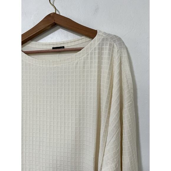 J.Jill Wearever Collection Waffle Textured Top Size 4X Ivory Stretch Neutral NEW - Picture 3 of 7